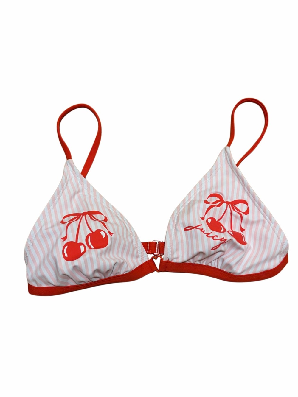 Juicy Couture Red & White Cherry Triangle Bikini Top
